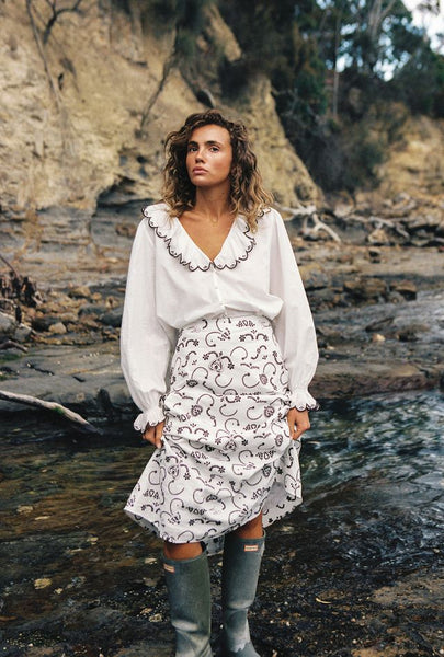 The Darcy Top in Regatta Embroidery