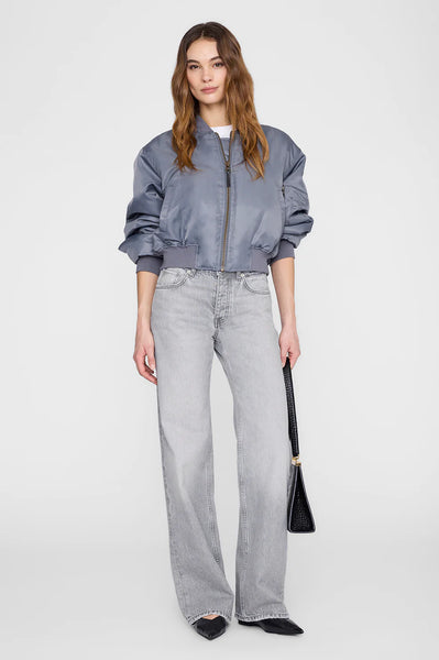The Cropped Leon Bomber in Dark Grey