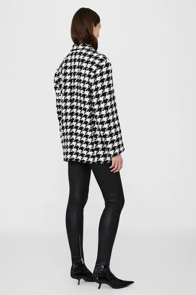 The Quinn Blazer in Black and White Houndstooth