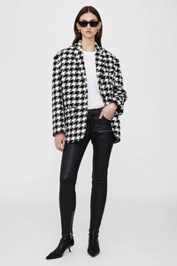 The Quinn Blazer in Black and White Houndstooth