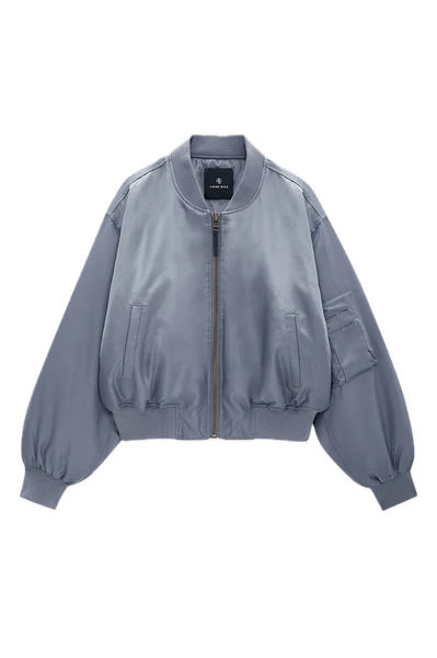 The Cropped Leon Bomber in Dark Grey