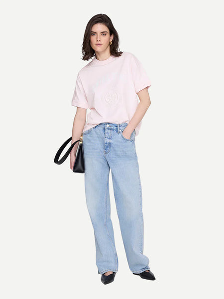 The Jaylin Tee Collegiate in Powder Pink