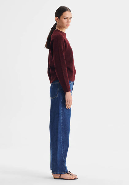The Solenne Knit Pullover in Eggplant