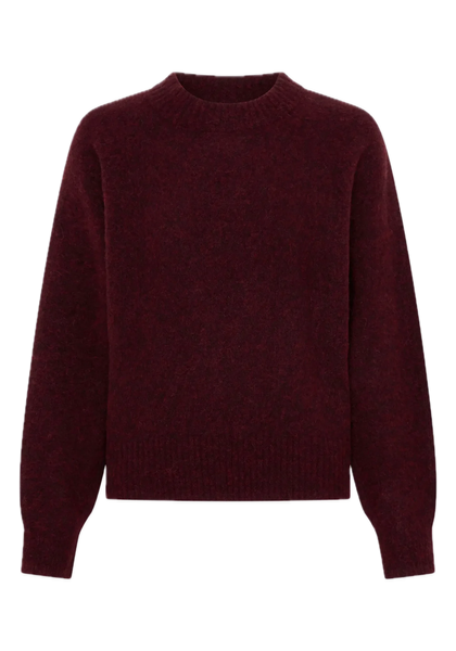 The Solenne Knit Pullover in Eggplant