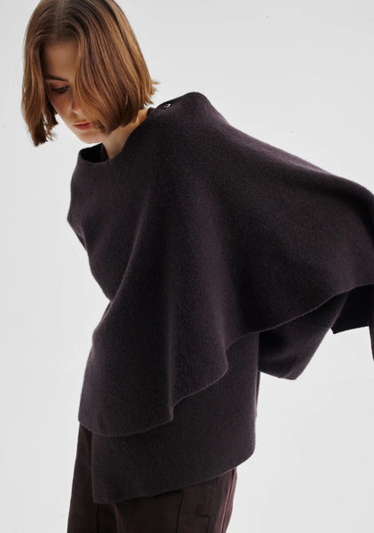 The Valerie Knit Wrap Jacket in Espresso