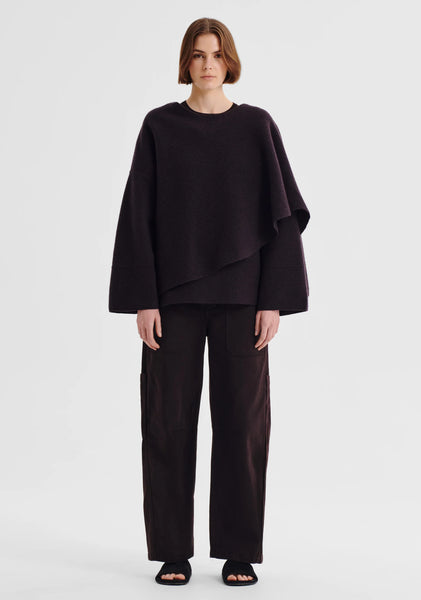 The Valerie Knit Wrap Jacket in Espresso