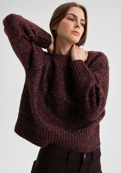 The Zoe Knit Pullover in Boysenberry