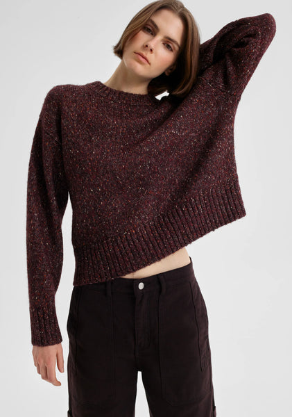 The Zoe Knit Pullover in Boysenberry