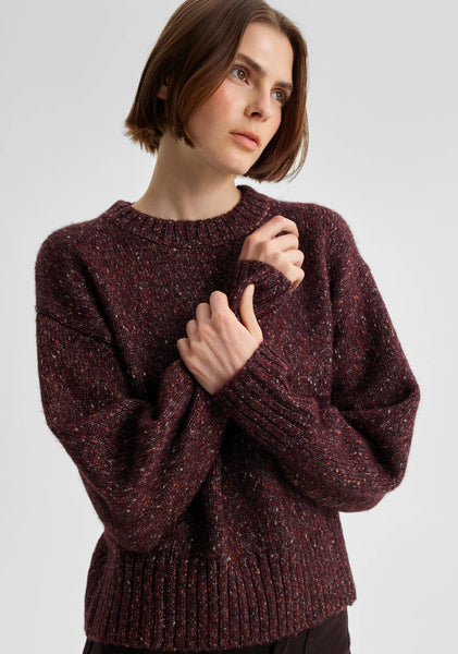 The Zoe Knit Pullover in Boysenberry