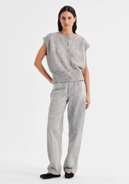 The Zoe Knit Vest in Grey Marle