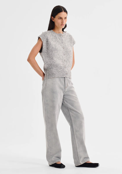 The Zoe Knit Vest in Grey Marle