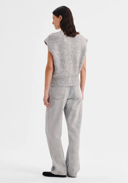 The Zoe Knit Vest in Grey Marle