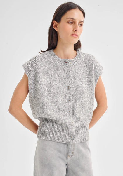 The Zoe Knit Vest in Grey Marle