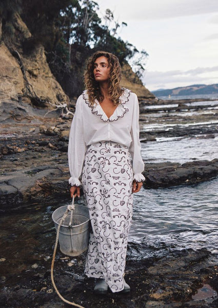 The Darcy Top in Regatta Embroidery