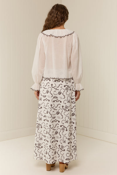 The Darcy Top in Regatta Embroidery