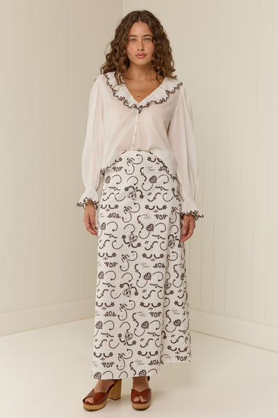 The Darcy Top in Regatta Embroidery