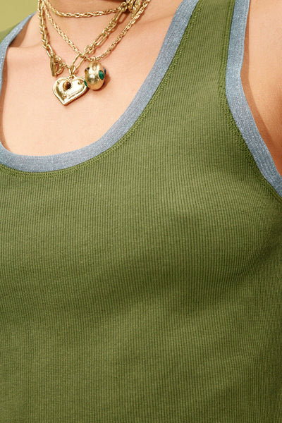 The Ramon Cotton Tank Top in Sage