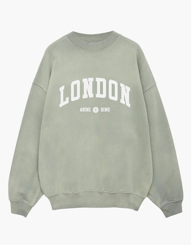 The Jaci Sweatshirt University London in Washed Faded Seafoam
