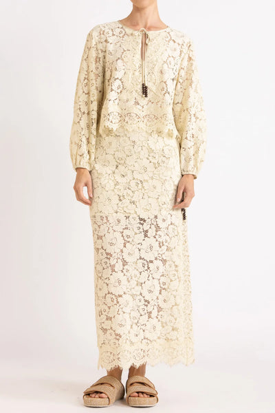 The Tilly Lace Skirt in Green Tea