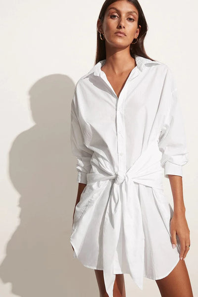 The Norah Shirt Dress in White